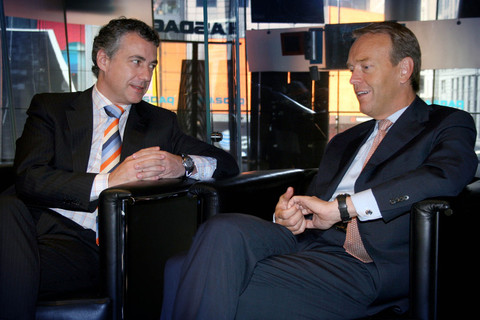 Foto: Un momento de la reunin con el presidente de Nasdaq