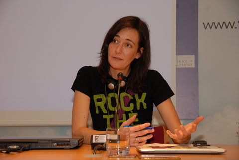 Foto: Heather Smith contesta a las preguntas de los participantes 